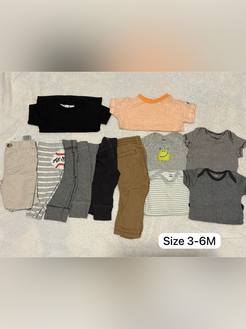 Baby Boy 3-6M Clothing Lot Onesies Pants Shorts Neutral Bundle